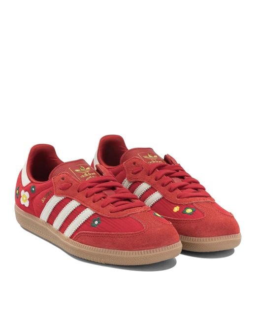 Adidas Originals Red X Liberty London Samba Og Leather Synthetic Rubber Sneakers