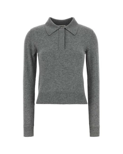 Jil Sander Gray Polo Shirt