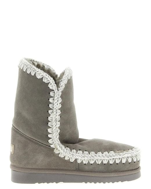 Mou Gray 'Eskimo 24 Suede' Ankle Boots