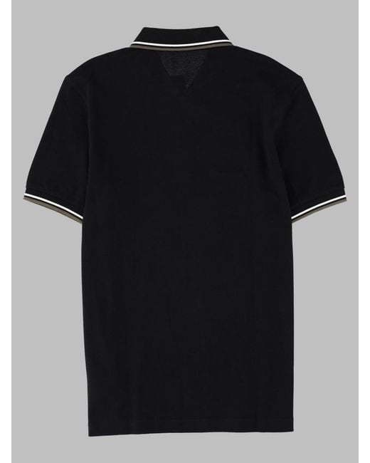 Fred Perry Black 100% Cotton Polo Shirt for men