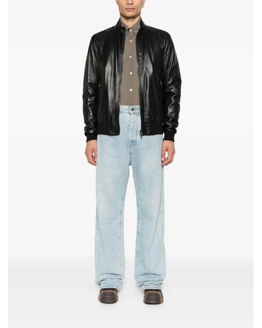 Barba Napoli Black "Dakota" Biker Jacket for men