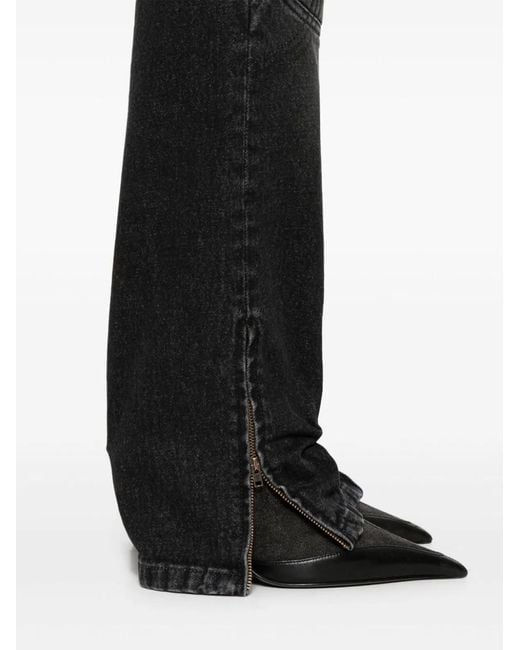 Jean Paul Gaultier Black Padded Deatils Denim Jeans