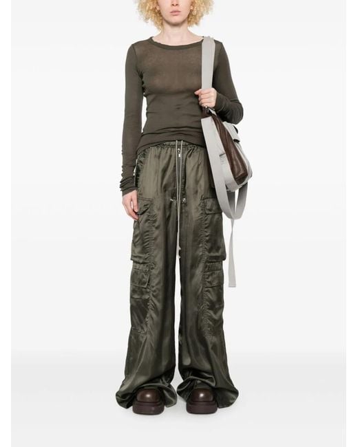 Rick Owens Green Carco Drawstring Trousers