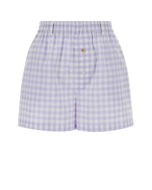 Moschino Purple Gingham Shorts