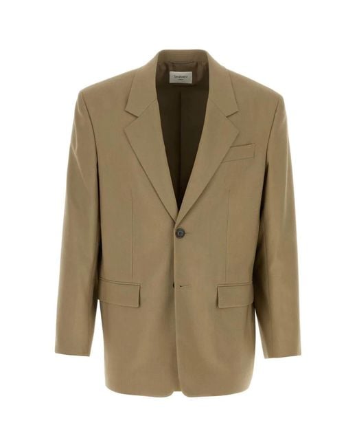 Saint Laurent Green Khaki Wool Blend Blazer for men