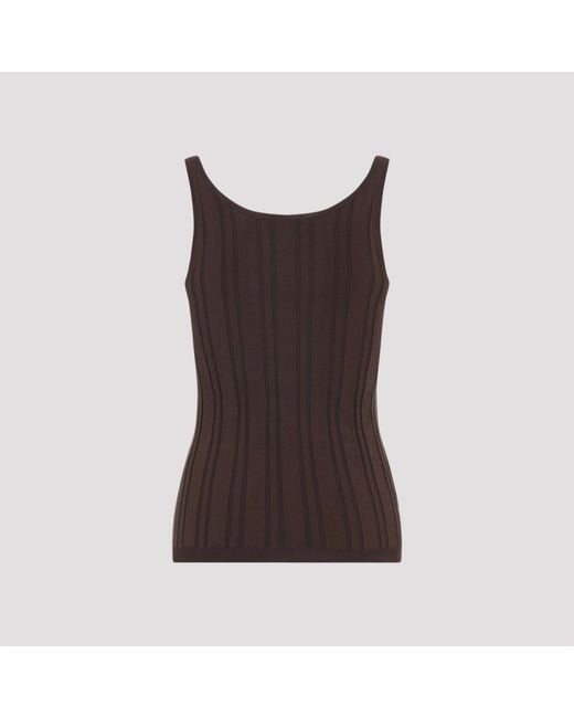Prada Brown Cotton Blend Tank Top