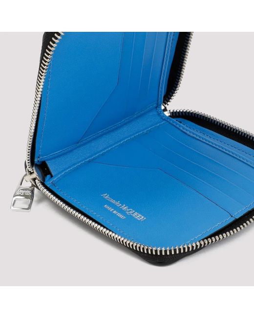 McQueen Black Leather Wallet for men