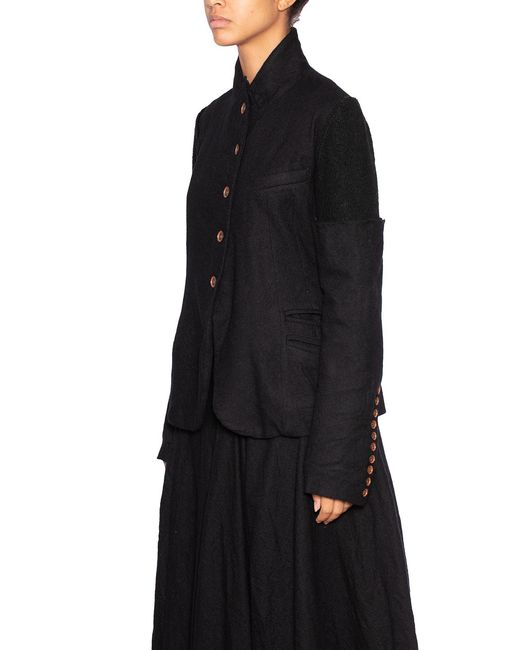Marc Le Bihan Black Wool Single-Breasted Jacket