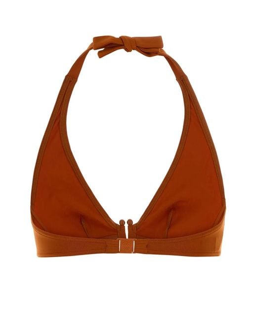 Eres Brown Stretch Nylon Noctambule Bikini Top