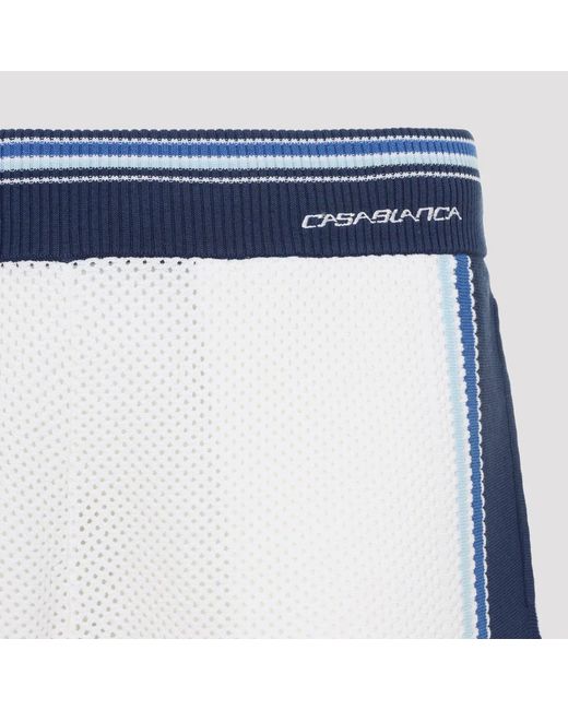 Casablanca Blue Mesh Stripes Shorts for men