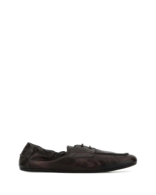 Prada Black Dark Leather Loafers for men