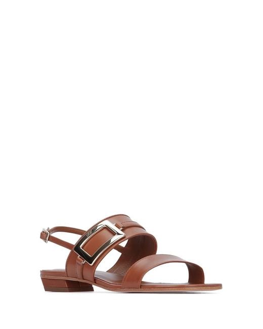 Roger Vivier Brown Metal Buckle Sandal 20
