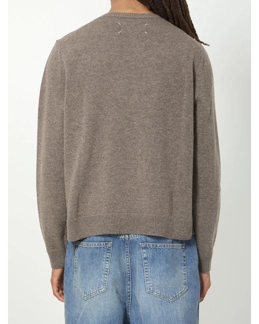 Maison Margiela Gray Virgin Wool Crewneck Sweater for men