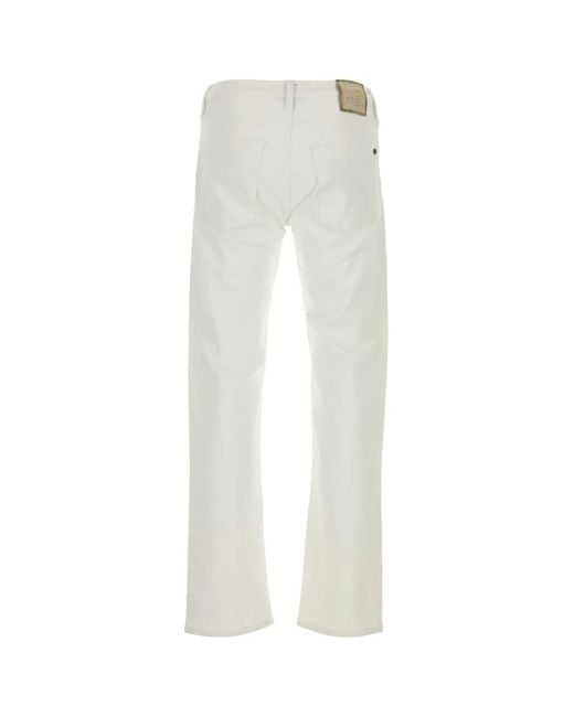 Incotex White Stretch Denim Jeans for men