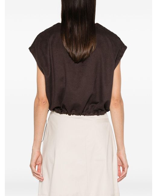 Herno Brown Polyester Modal Wool Blouse