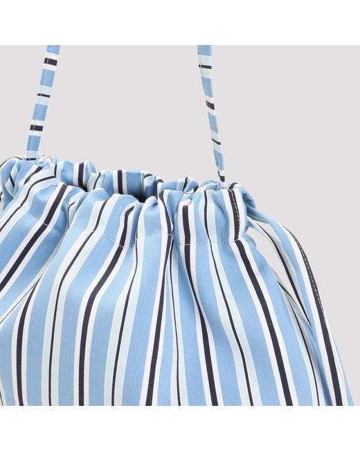 Frankie Shop Blue Multi Stripe Morgan Small Pouch