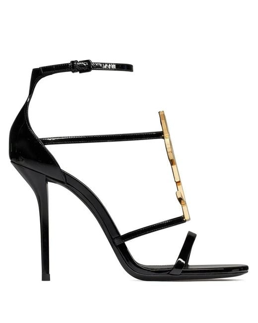 Saint Laurent Black Cassandra Sandals