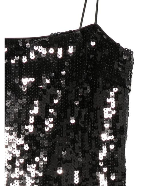 ROTATE BIRGER CHRISTENSEN Black Sequins Maxi Slip Dress