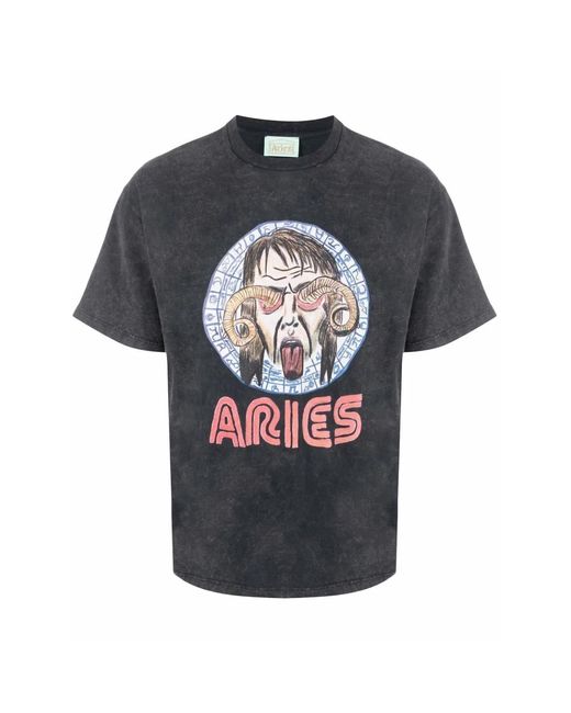 Aries Black Astrology For Aliens Logo T-Shirt for men