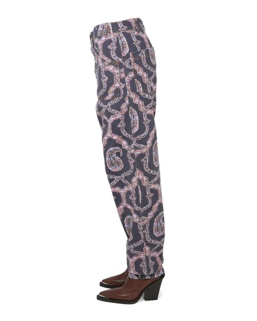 Etro Blue Paisley Denim Pants