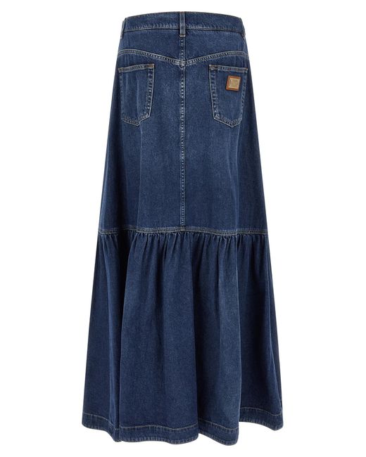 Dolce & Gabbana Blue Cotton Mini Skirt