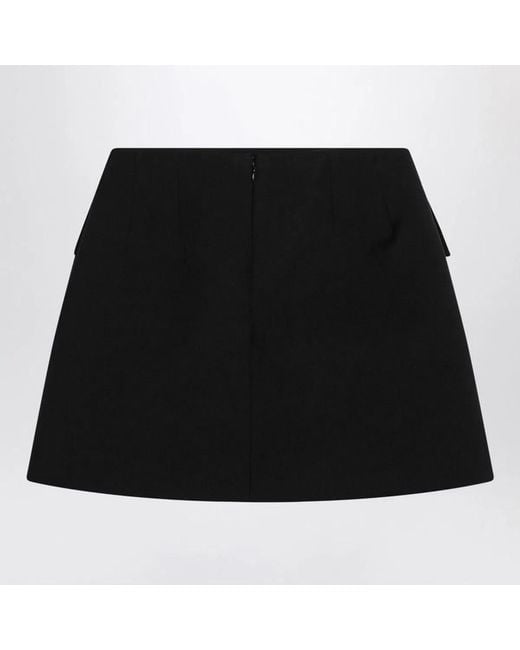 McQueen Black Wool Mini Skirt