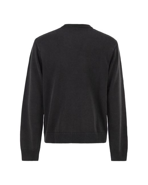 Carhartt Black Cotton Crew Neck Jumper With Embroidered Logo