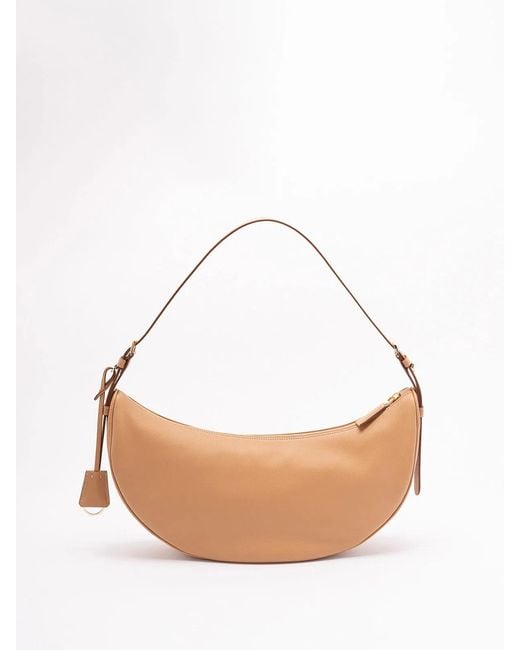 Prada White Demi-Lune' Large Shoulder Bag