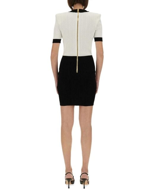 Balmain Black Viscose Polyester Dresses