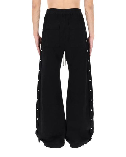 Rick Owens Black Cotton-Blend Trousers for men