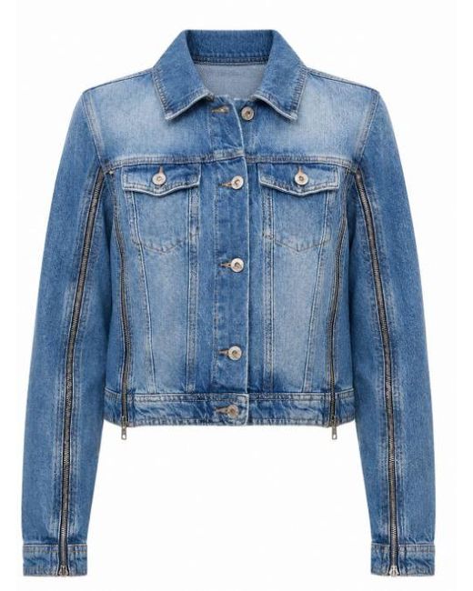 Liu Jo Blue Denim Cotton Coat