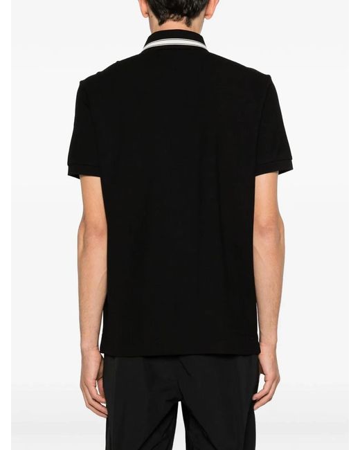 Moncler Black Logo Collar Cotton T-Shirt for men