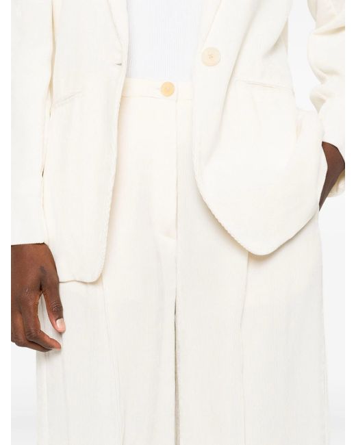 Forte_forte White Giglio Fluid Chic Velvet Pants