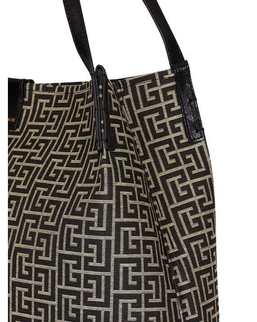 Balmain White Leather Totes Large Open
