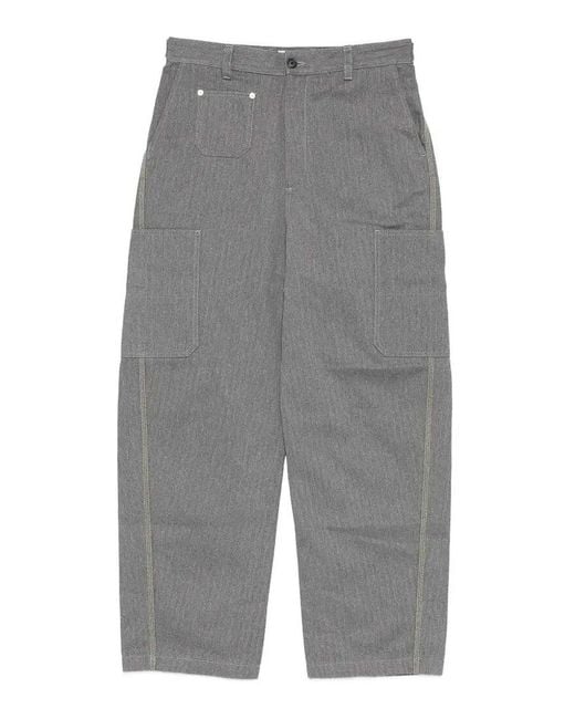 Givenchy Gray Denim Pants With Front Seams for men