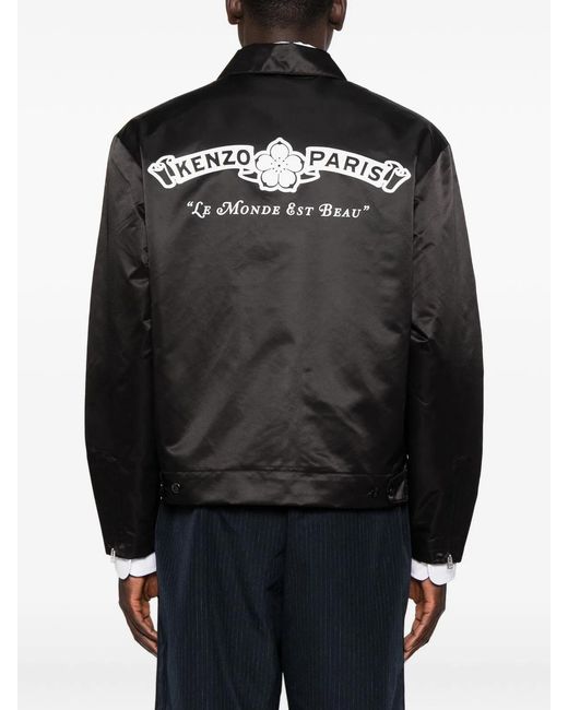 KENZO Black Inspired Polyamide Coach Jacket for men