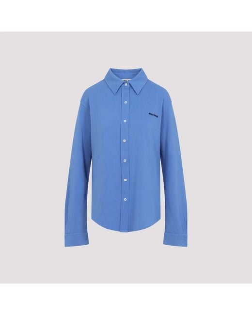 Miu Miu Blue Piquet Shirt