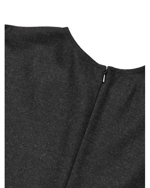 Victoria Beckham Black Dolman Wool Midi Dress