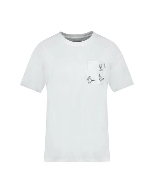 3.PARADIS Blue Doves Pocket T-Shirt