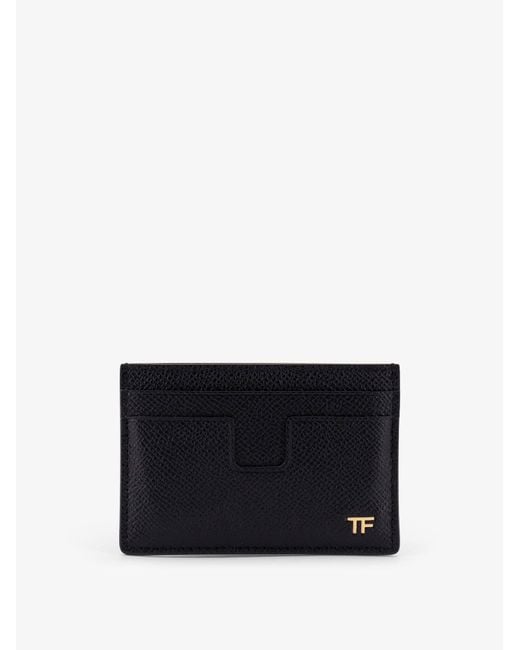 Tom Ford Black Leather Cardholder With Logo for men