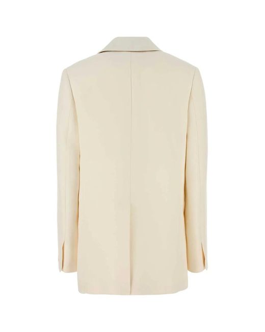 Fendi Natural Ivory Wool Blend Blazer