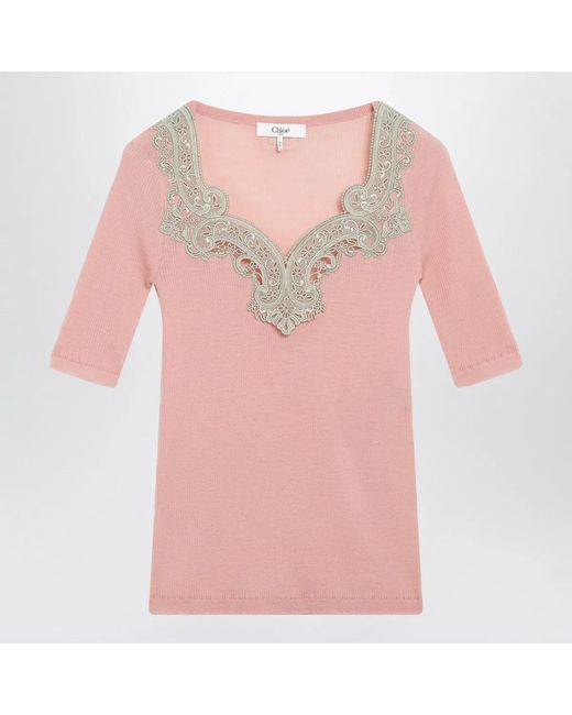 Chloé Pink Wool T-Shirt