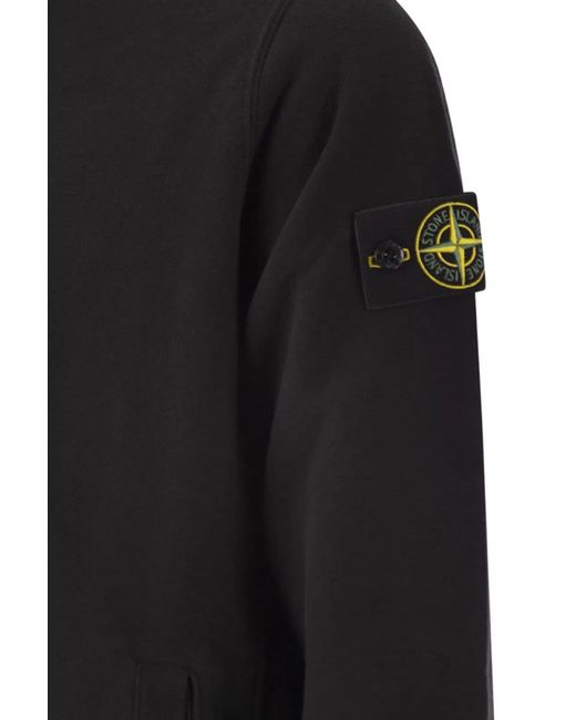 Stone Island Black Regular Fit Hooded Sweatshirt for men