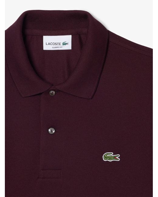 Lacoste Purple Classic Fit Long Sleeve L.12.12 Polo for men