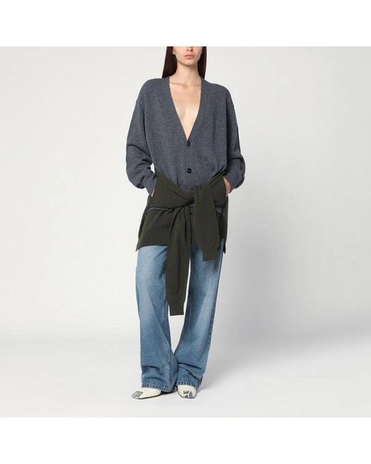 Stella McCartney Blue Dark Cardigan With Crossed Sleeves
