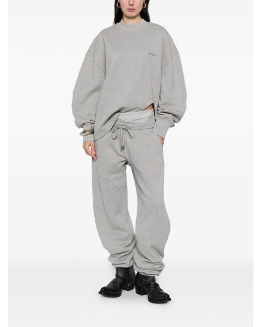 The Attico Gray Round Neck Sweatshirt