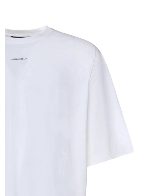 Dolce & Gabbana White Dolce&Gabbana Oversized Cotton T-Shirt for men
