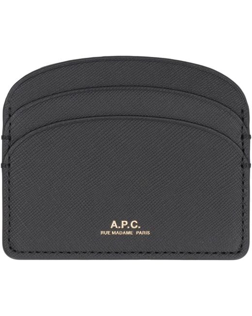 A.P.C. Black Demi Lune Leather Card Holder