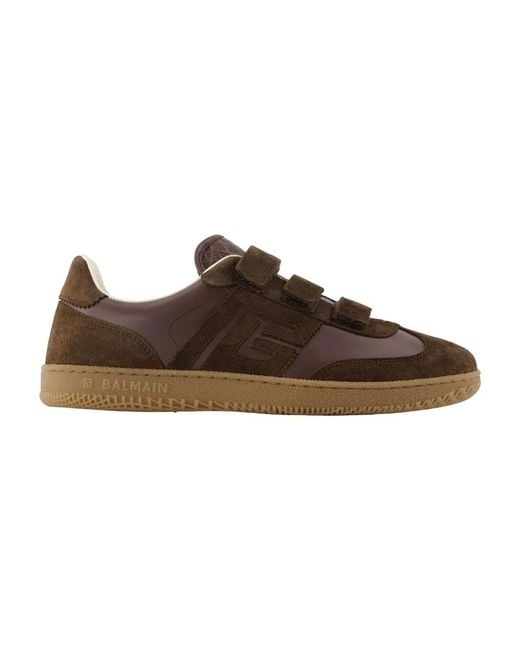 Balmain Brown Swan Scratch Sneakers for men