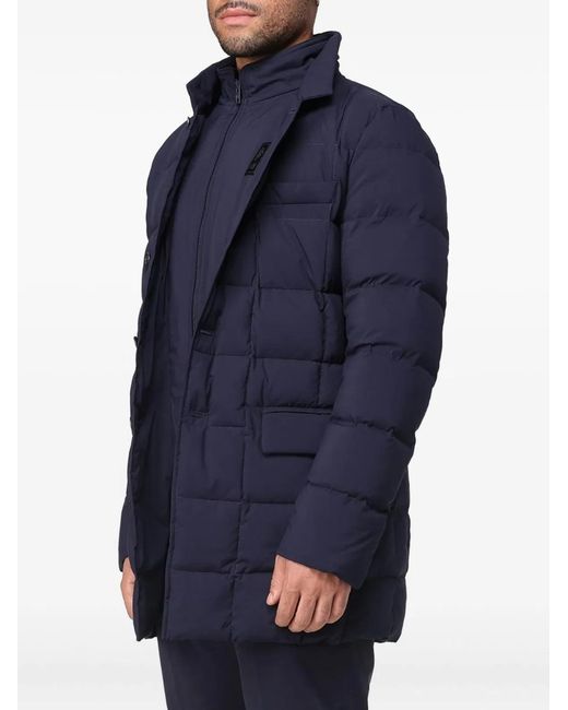 Fay Blue Nylon Quilted Jacket for men